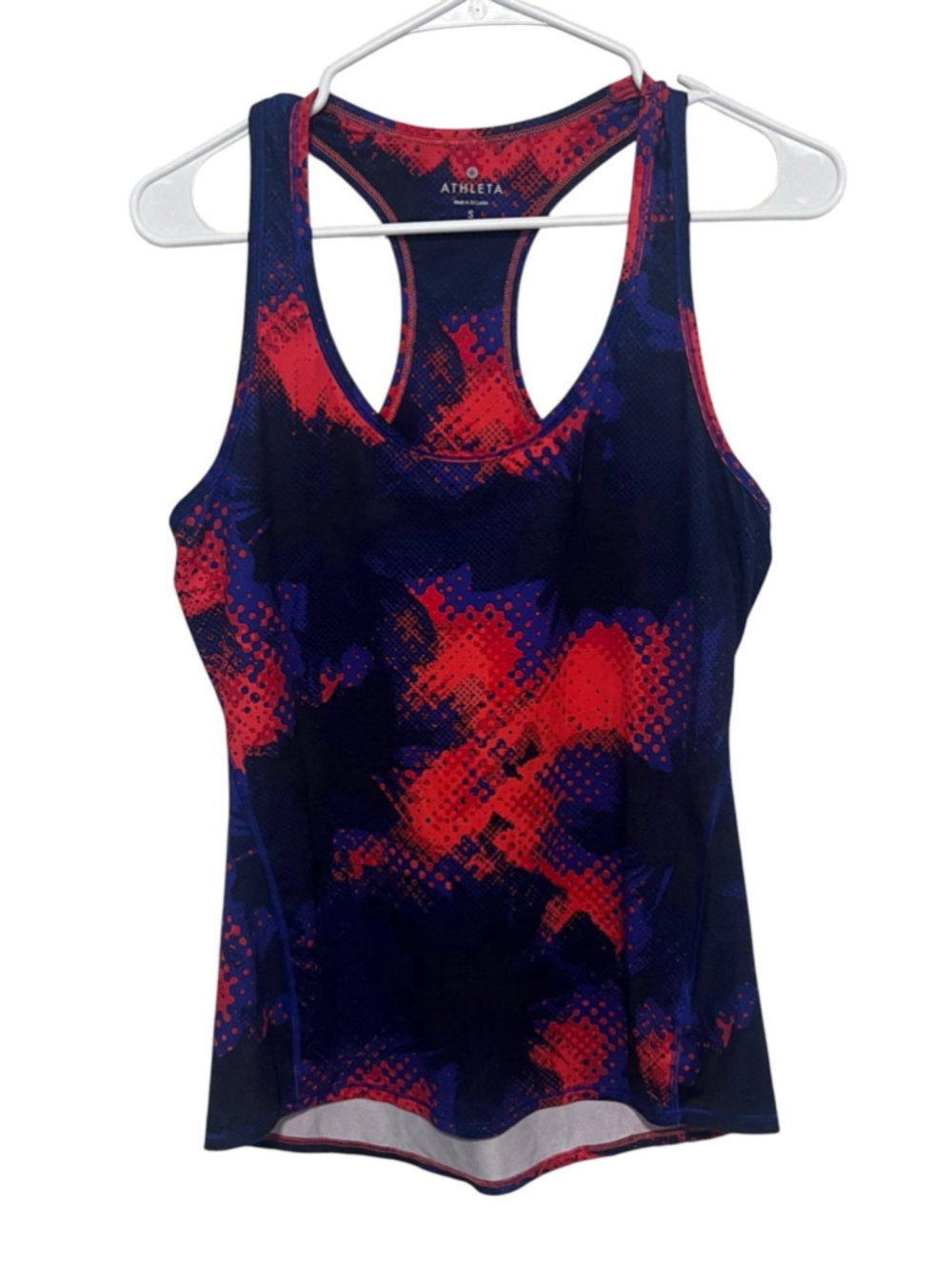 Athleta Energy Tank Women’s Small Orange Blue Racerback Yoga Active Top